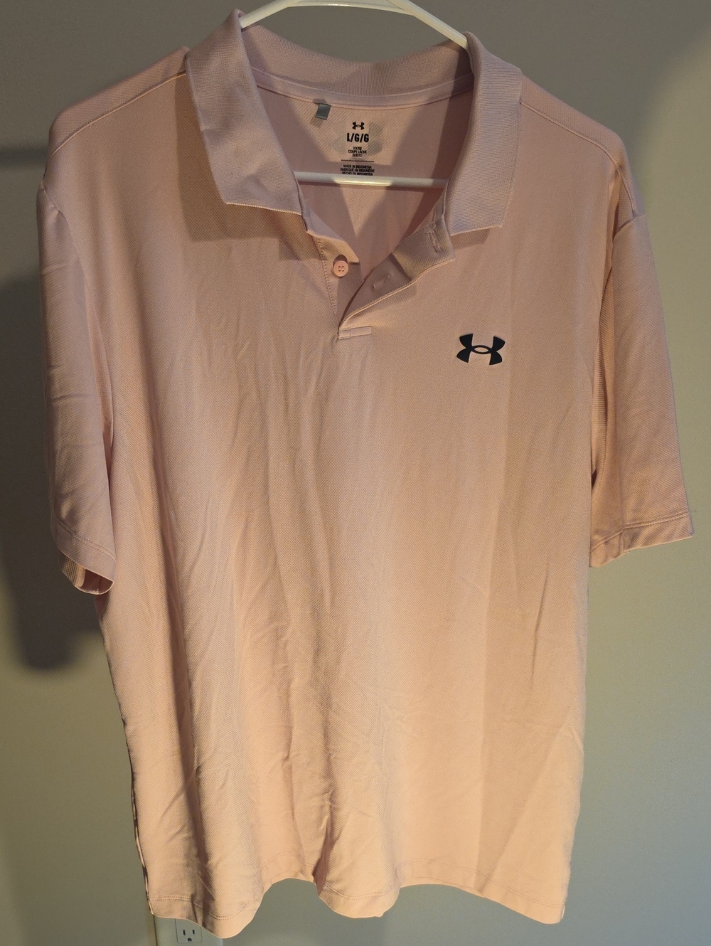 Under Armour Men’s Light Pink Performance Polo Large